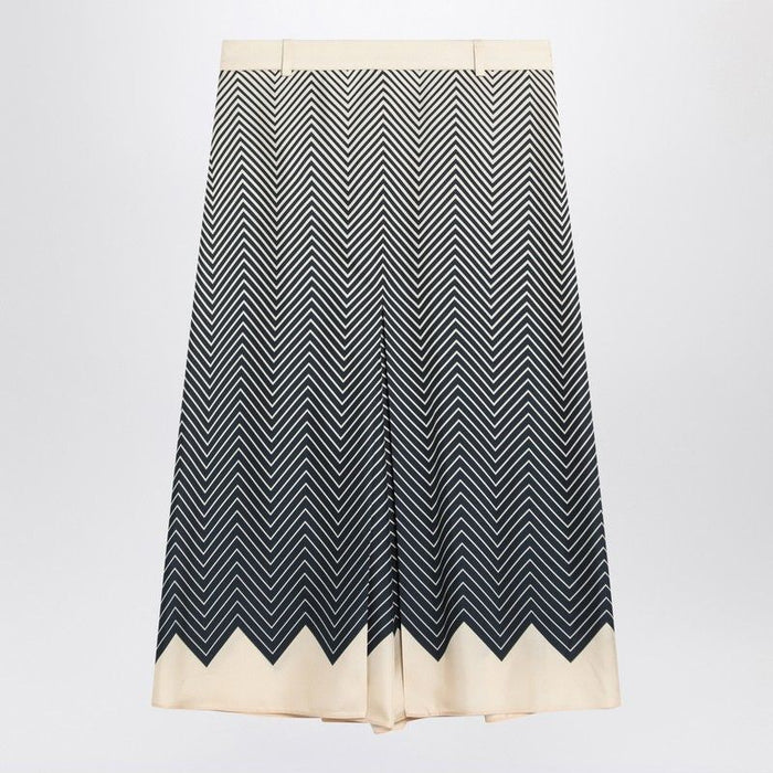 Valentino Blue/Ivory Silk Skirt
