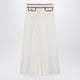 Valentino Ivory Trousers With Gold V