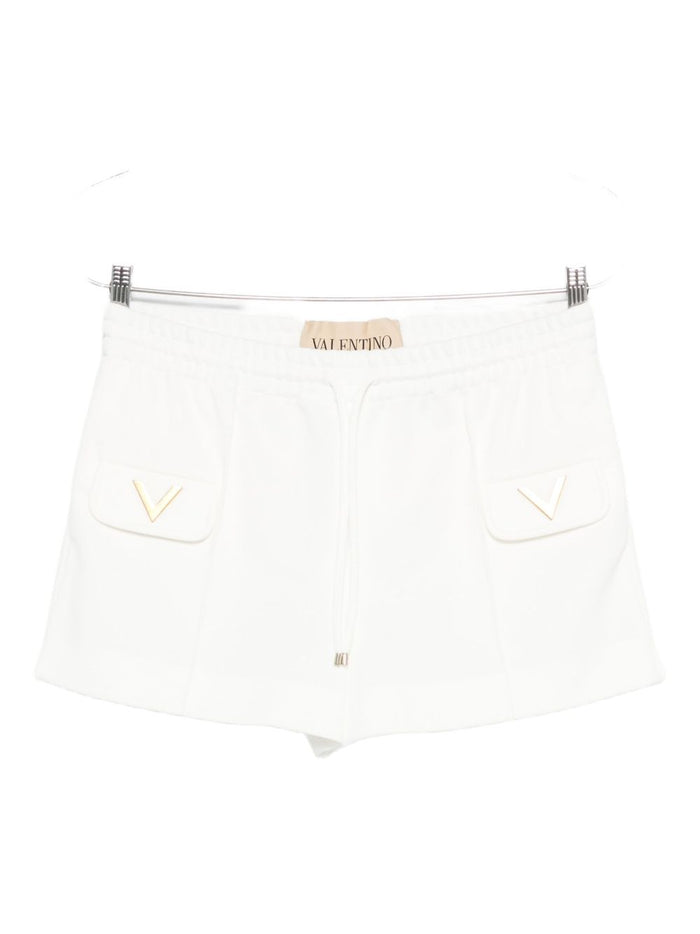 Valentino Garavani White Stretch Piquet Shorts