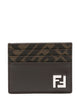 Fendi Ff Logo Plaque Leather Cardholder