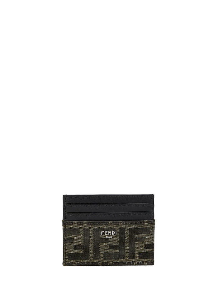 Fendi Embroidered Fabric Card Holder