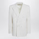 Valentino Milk-Colored Double-Breasted Jacket In Wool
