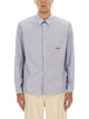 Valentino Light Blue Cotton Shirt With Logo