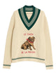 Valentino Butter-Coloured Sweater With Le Chien De La Maison Embroidery