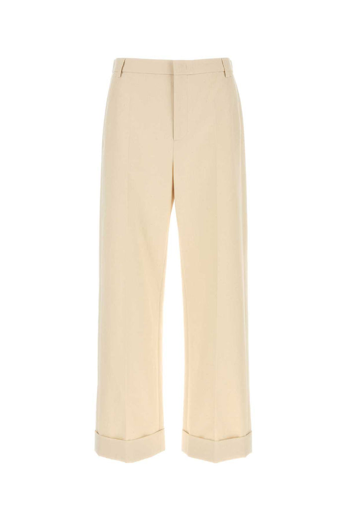 Valentino Garavani Melange Ivory Cotton Pant