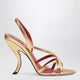 Valentino Garavani Fetishique Sandals Gold Leather