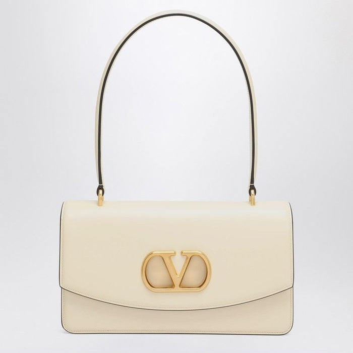 Valentino Garavani Ivory Leather Vain Shoulder Bag