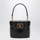 Valentino Garavani Black Leather Vlogo Signature Bucket Bag