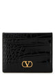 Valentino Garavani Black Leather Vlogo Card Holder