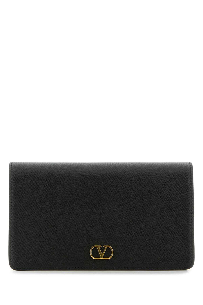 Valentino Garavani Black Leather Vlogo Signature Clutch