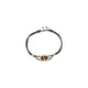 Valentino Garavani Black Cord Bracelet With Enamelled Gold V Logo