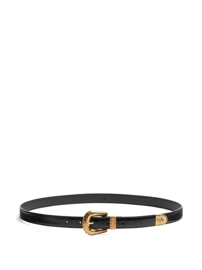 Valentino Garavani Black Leather Belt