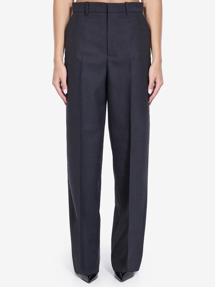 Gucci Slate Wool Wide-Leg Pant