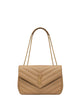 Saint Laurent Camel Leather Large Lou Lou Shoulder Bag