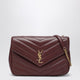 Saint Laurent Burgundy Leather Large Lou Lou Shoulder Bag