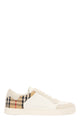 Burberry White And Check Leather Sneakers