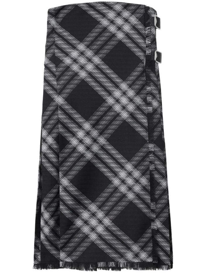 Burberry Black Check Kilt Style Dress