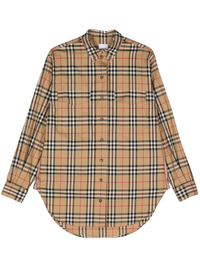 Burberry Embroidered Stretch Cotton Shirt