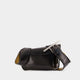 Alexander Mcqueen Black Leather Sling Crossbody Bag