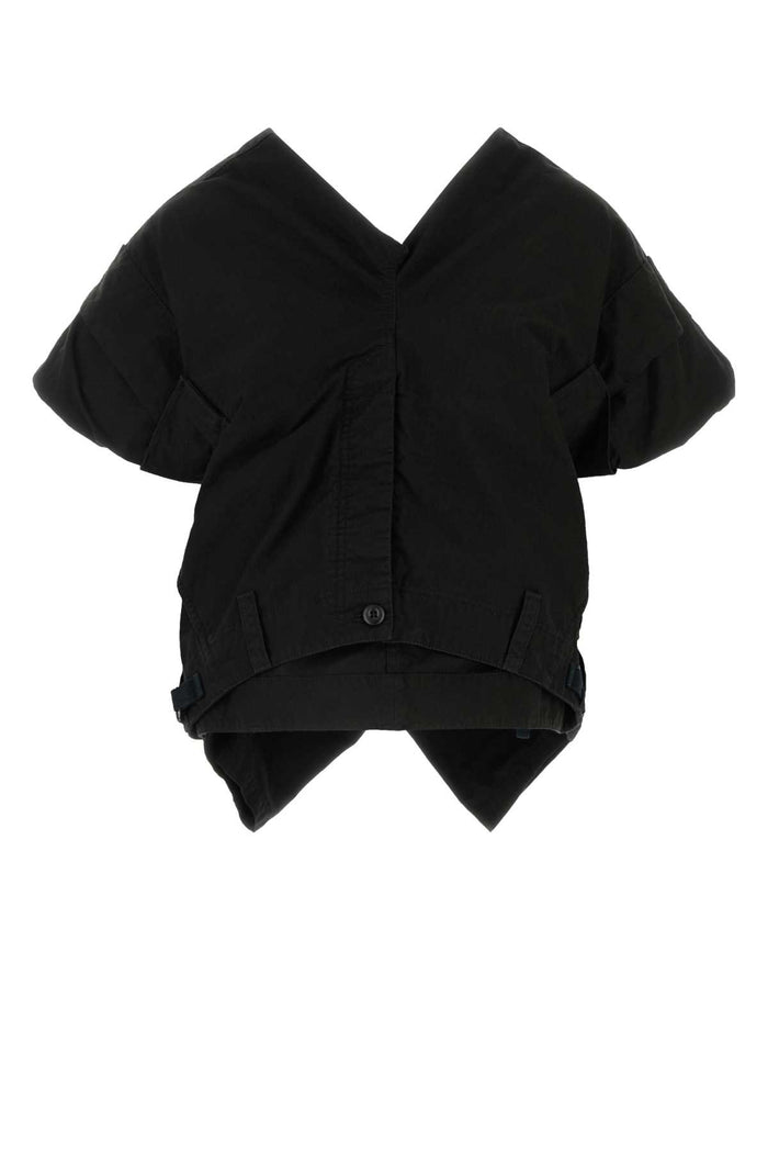 Balenciaga Black Cotton Blend Top