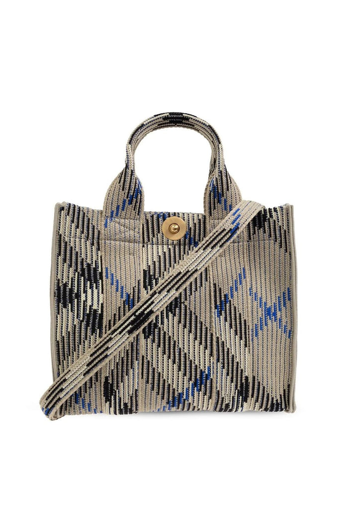 Burberry Embroidered Fabric Check Mini Handbag