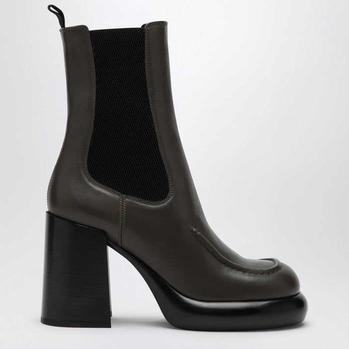 Burberry Chelsea Wedge Boot In Dark Green Leather