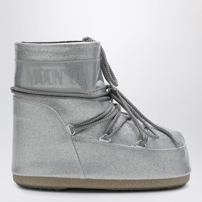 Moon Boot Silver Icon Low Boots With Glitter