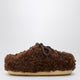 Moon Boot Dark Brown Curly Shearling Mules