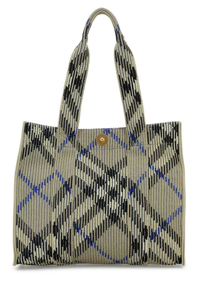 Burberry Embroidered Canvas Shopping Bag