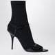 Balenciaga Avenue Sock Black Sandal In Patent Leather And Mesh