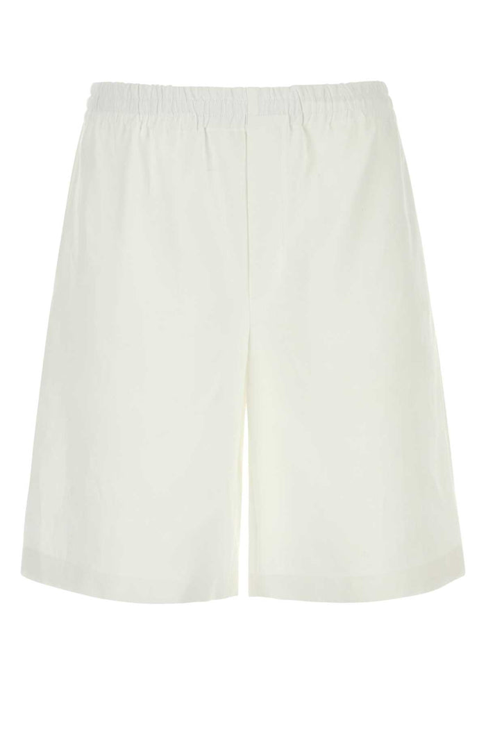 Gucci White Linen Bermuda Shorts
