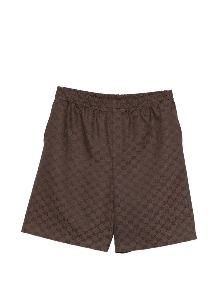 Gucci Gg Linen Blend Shorts