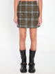 Burberry Giu Casual Short Green Plaid Skirt