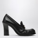 Burberry Cadet Black Leather Loafers With Heel