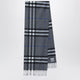 Burberry Check Cashmere Scarf In Marlborough Grey