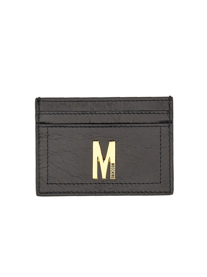 Moschino Couture Card Holder With Gold Plaque