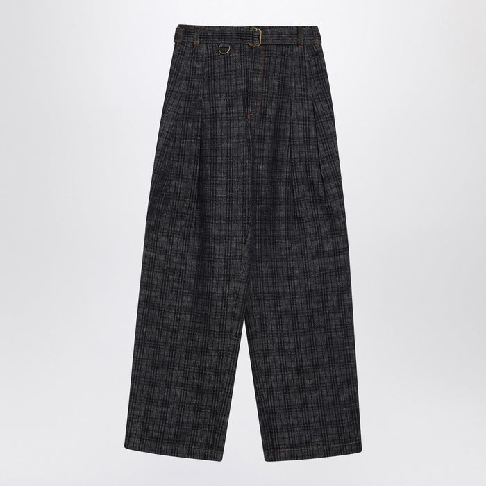 Burberry Indigo Jeans In Check Pattern Denim
