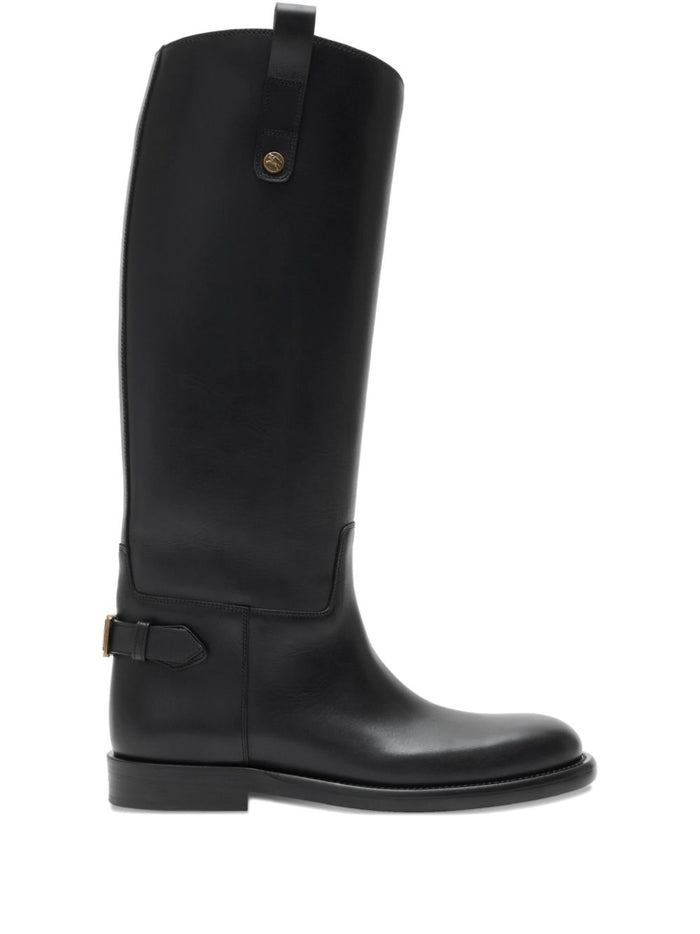 Burberry Black Leather Cavalier Boots