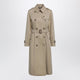 Burberry Waterloo Long Cotton Gabardine Trench Coat In Honey