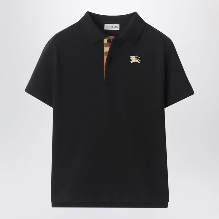 Burberry Black Cotton Piqué Polo Shirt