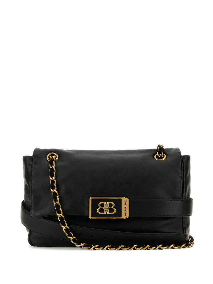 Balenciaga Black Leather Medium Modu Shoulder Bag
