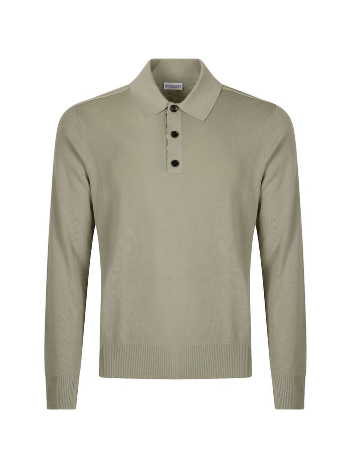 Burberry Long-Sleeve Wool Polo Shirt