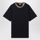 Burberry Navy T-Shirt With Check Trims