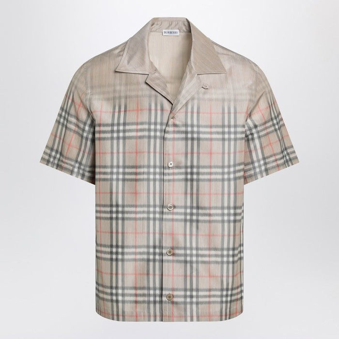 Burberry Beige Shirt With Shaded Check Pattern