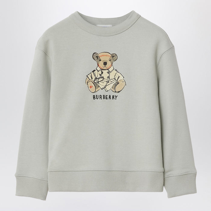 Burberry Limestone Gray Sweatshirt With Bear Wearing Trench Coat