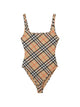 Burberry Sabina Beige Plaid Swimsuit