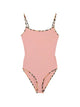 Burberry Sylvia Pink Camel Plaid Swimsuit