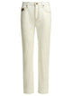 Burberry Dalia Check White Cotton Elastane Straight Leg Jeans