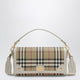 Burberry Note Small Shoulder Bag In Coated Cotton Beige
