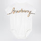 Burberry Cotton Jersey Bodysuit With Check Logo In White